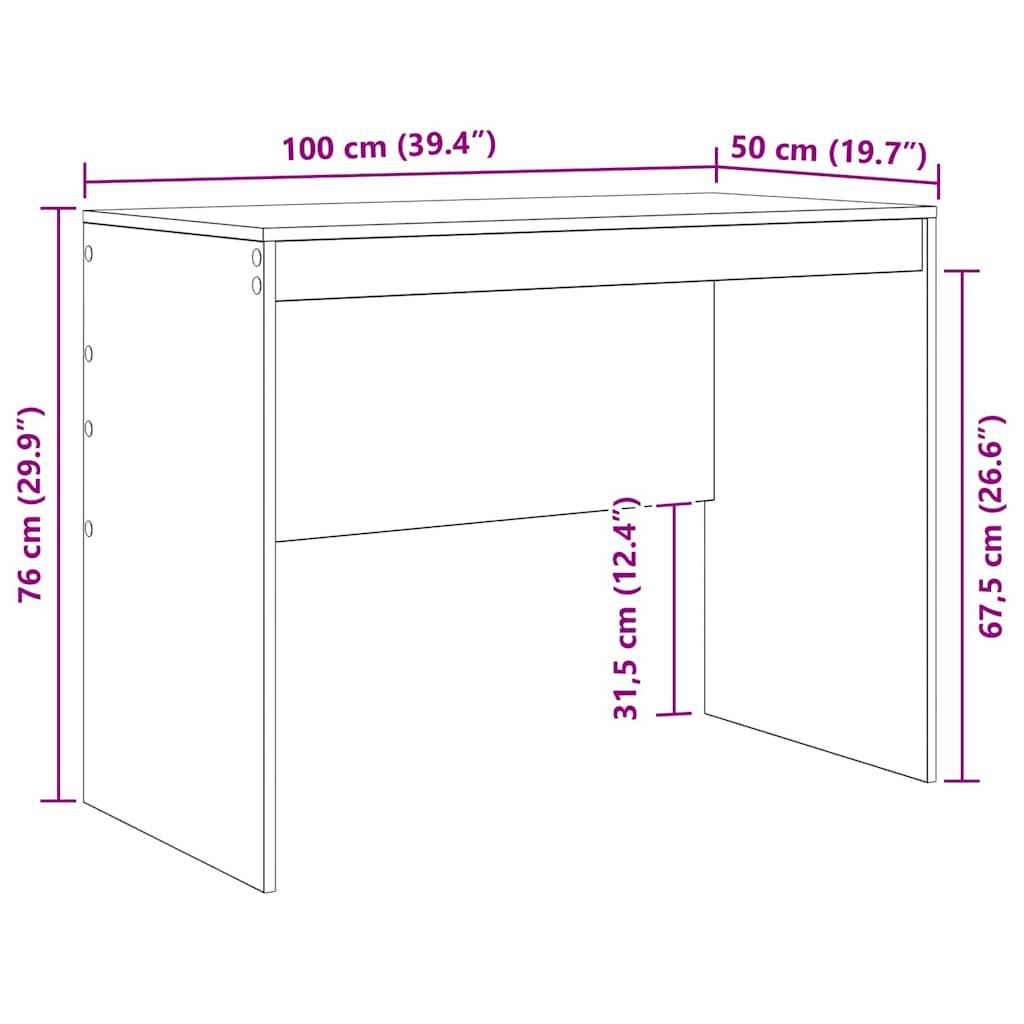 Bureau Gerookt eiken 100 x 50 x 76 cm is nu te koop bij PeponiXL, paradijselijk wonen!