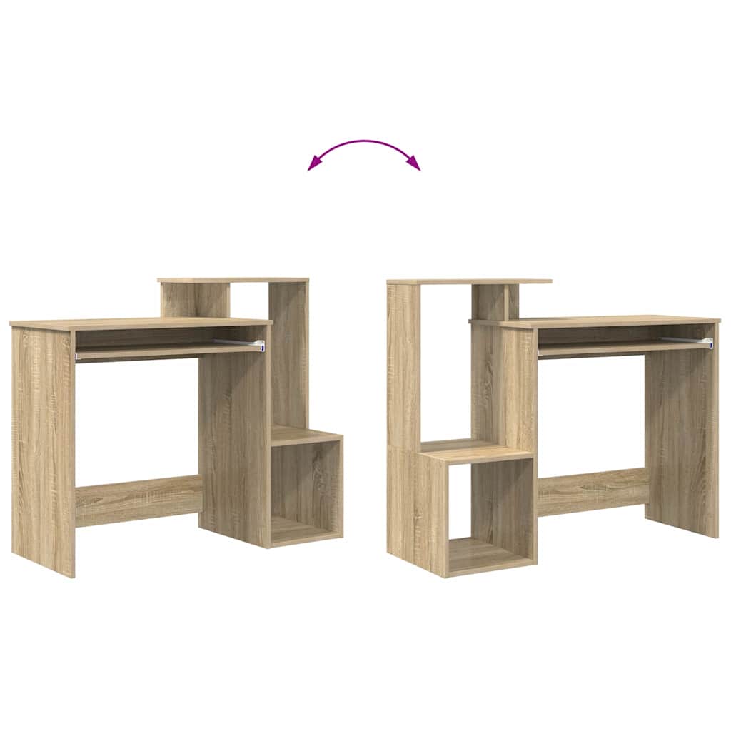 Bureau met lade Sonoma Eiken 106 x 41 x 88.5 cm Bewerkt hout is nu te koop bij PeponiXL, paradijselijk wonen!