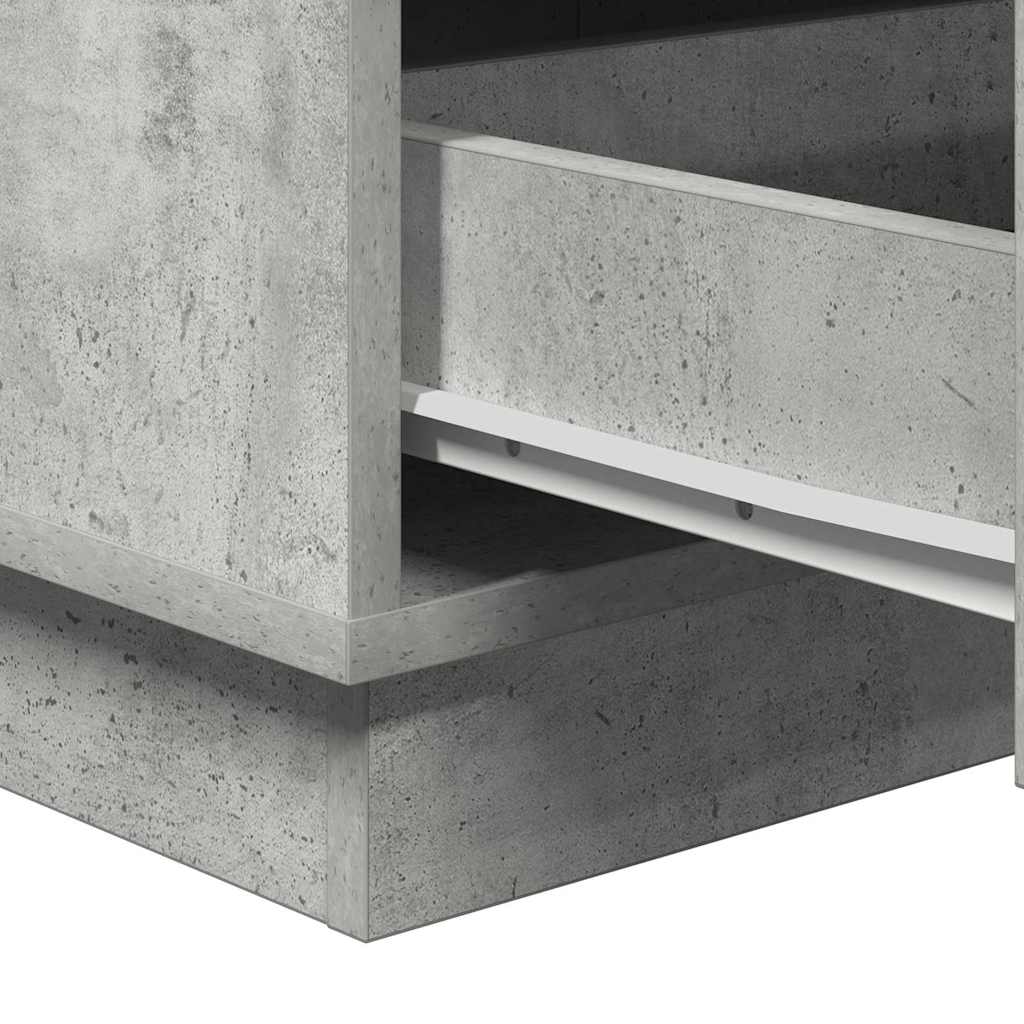 Nachtkastje met lade Beton Grijs 39 x 34,5 x 65 cm Bewerkt hout is nu te koop bij PeponiXL, paradijselijk wonen!