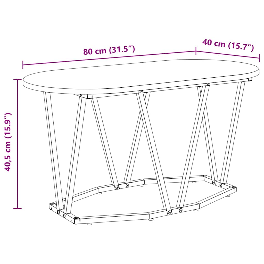 Salontafel Gerookt eiken 80 x 40 x 40.5 cm is nu te koop bij PeponiXL, paradijselijk wonen!