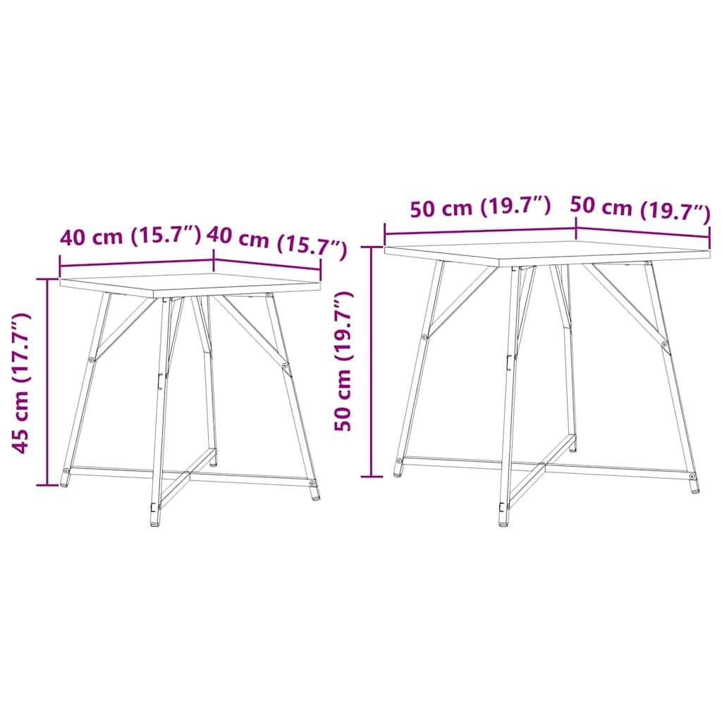 Bijzettafelset 2 pcs Artisan Eiken en Zwart is nu te koop bij PeponiXL, paradijselijk wonen!