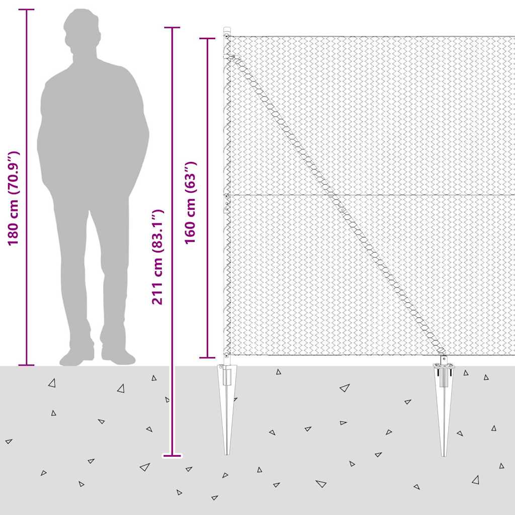 Afrasteringspaal Grijs 50 x 1,6 m (25 mm gaas) Staal en PVC is nu te koop bij PeponiXL, paradijselijk wonen!
