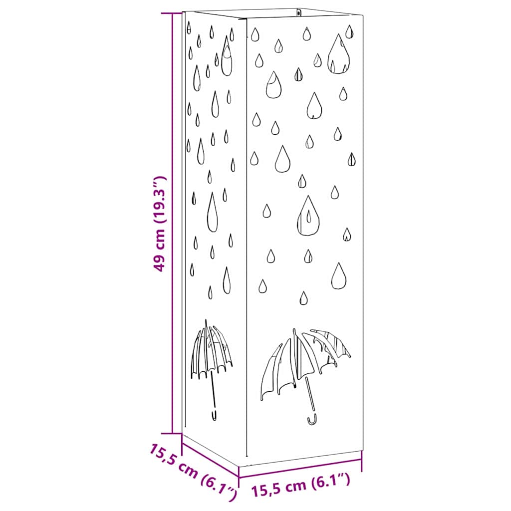 Paraplu Standaard Mosterdgeel 15,5 x 15,5 x 49 cm Metaal is nu te koop bij PeponiXL, paradijselijk wonen!