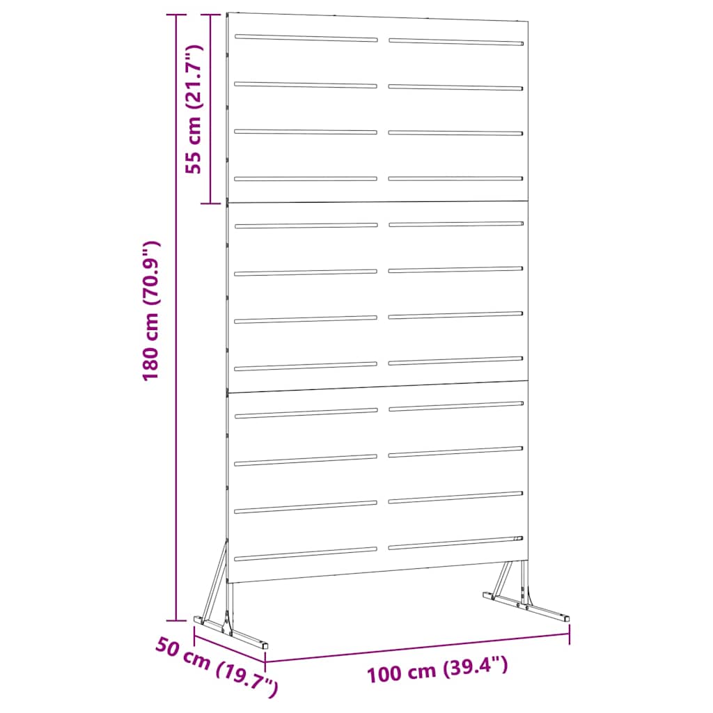 Privacyscherm Grijs 100 x 50 x 180 cm Staal is nu te koop bij PeponiXL, paradijselijk wonen!