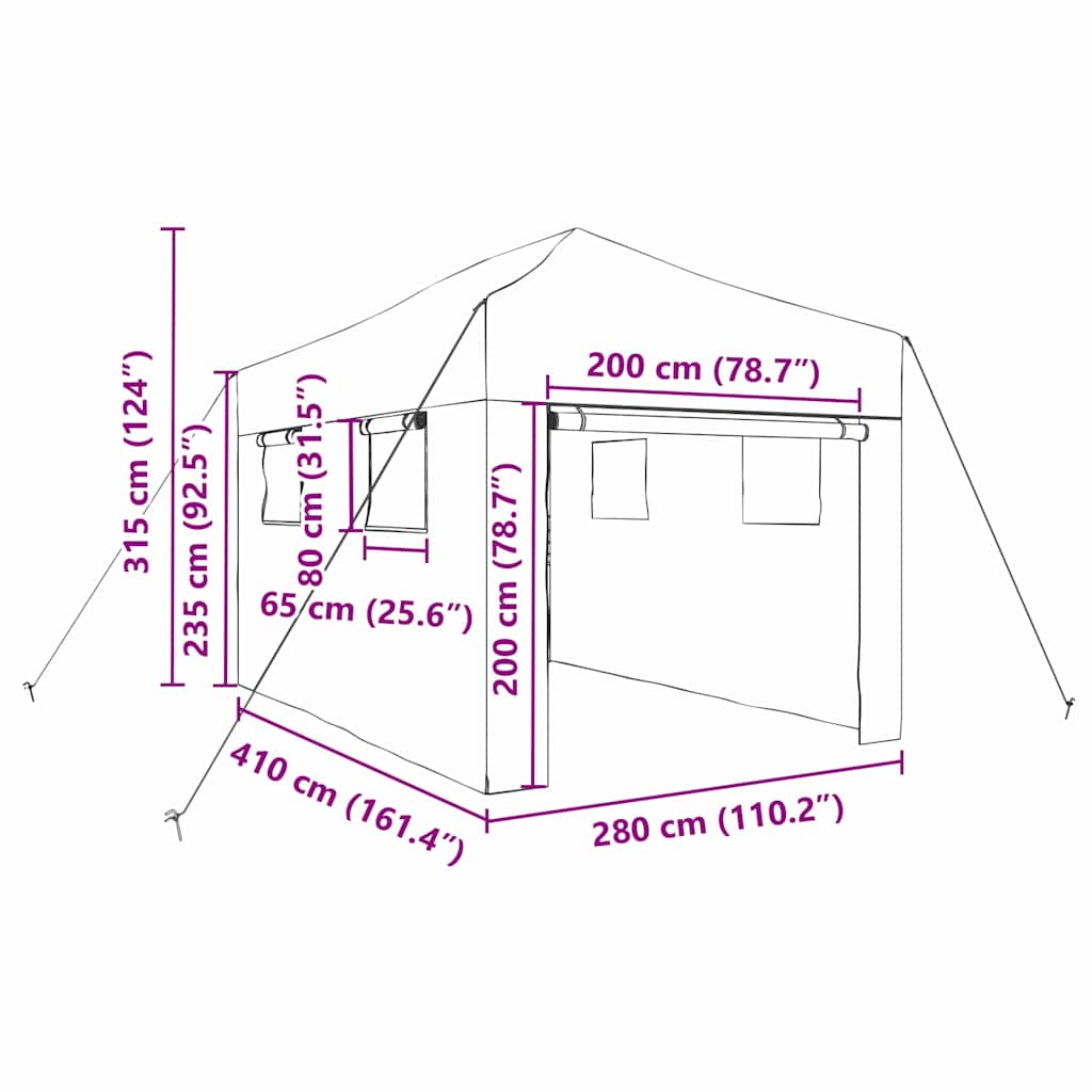 Kas met pop-up frame met dak Groen 280 x 410 x 315 cm IJzer is nu te koop bij PeponiXL, paradijselijk wonen!