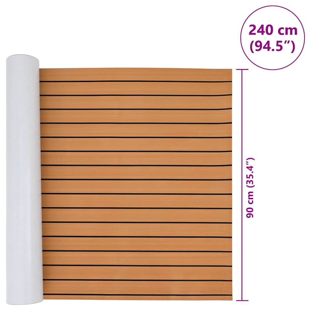 Bootvloer Bruin en zwart 240 x 90 cm EVA-schuim is nu te koop bij PeponiXL, paradijselijk wonen!