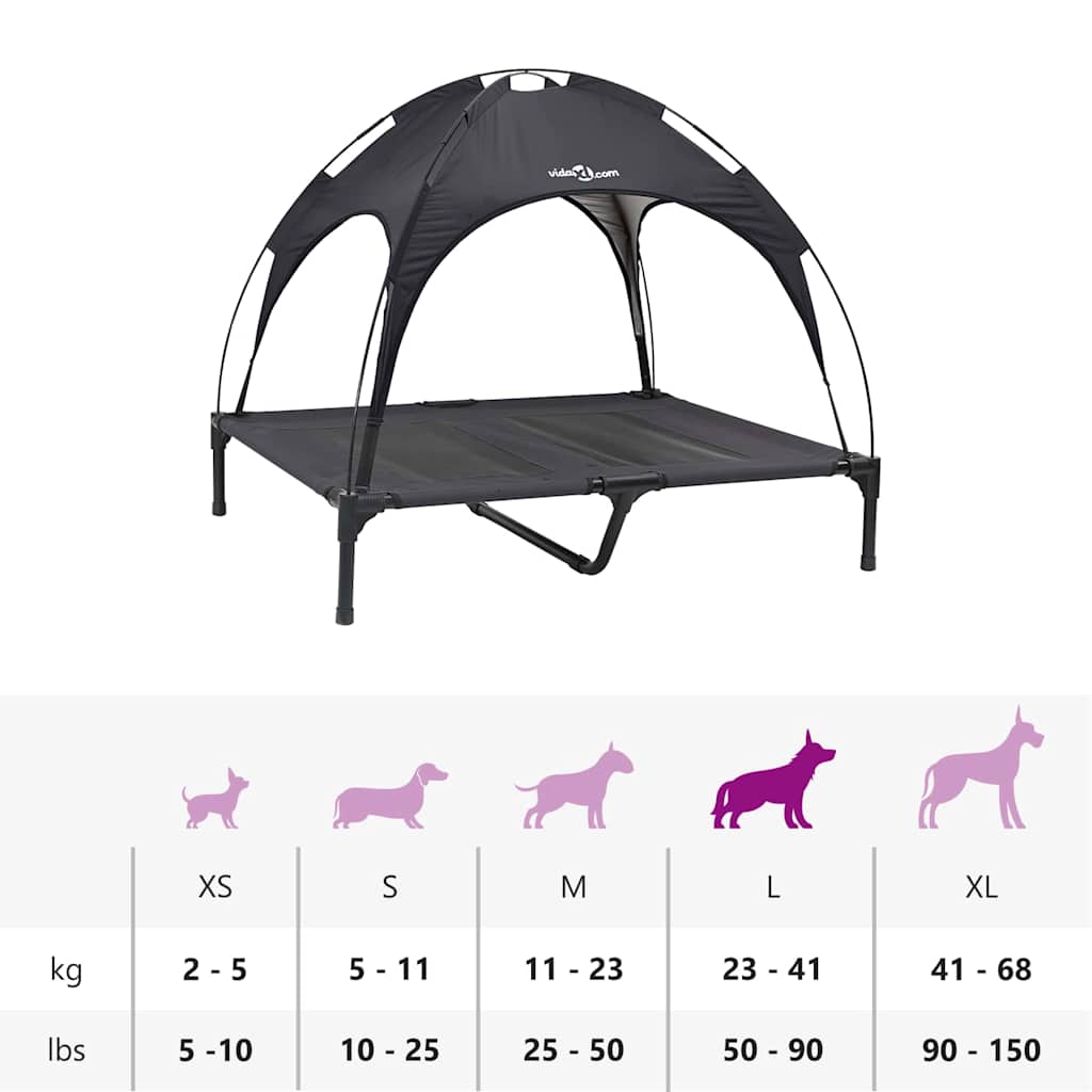 Hondenbed Zwart 92 x 77 x 82,5 cm Staal is nu te koop bij PeponiXL, paradijselijk wonen!