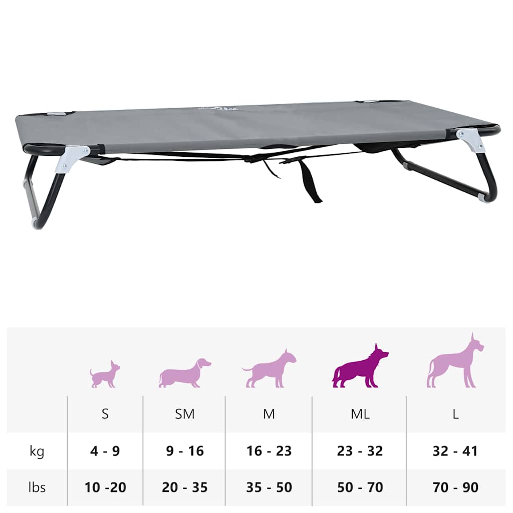 Hondenbed Lichtgrijs 90 x 55 x 18 cm Staal is nu te koop bij PeponiXL, paradijselijk wonen!