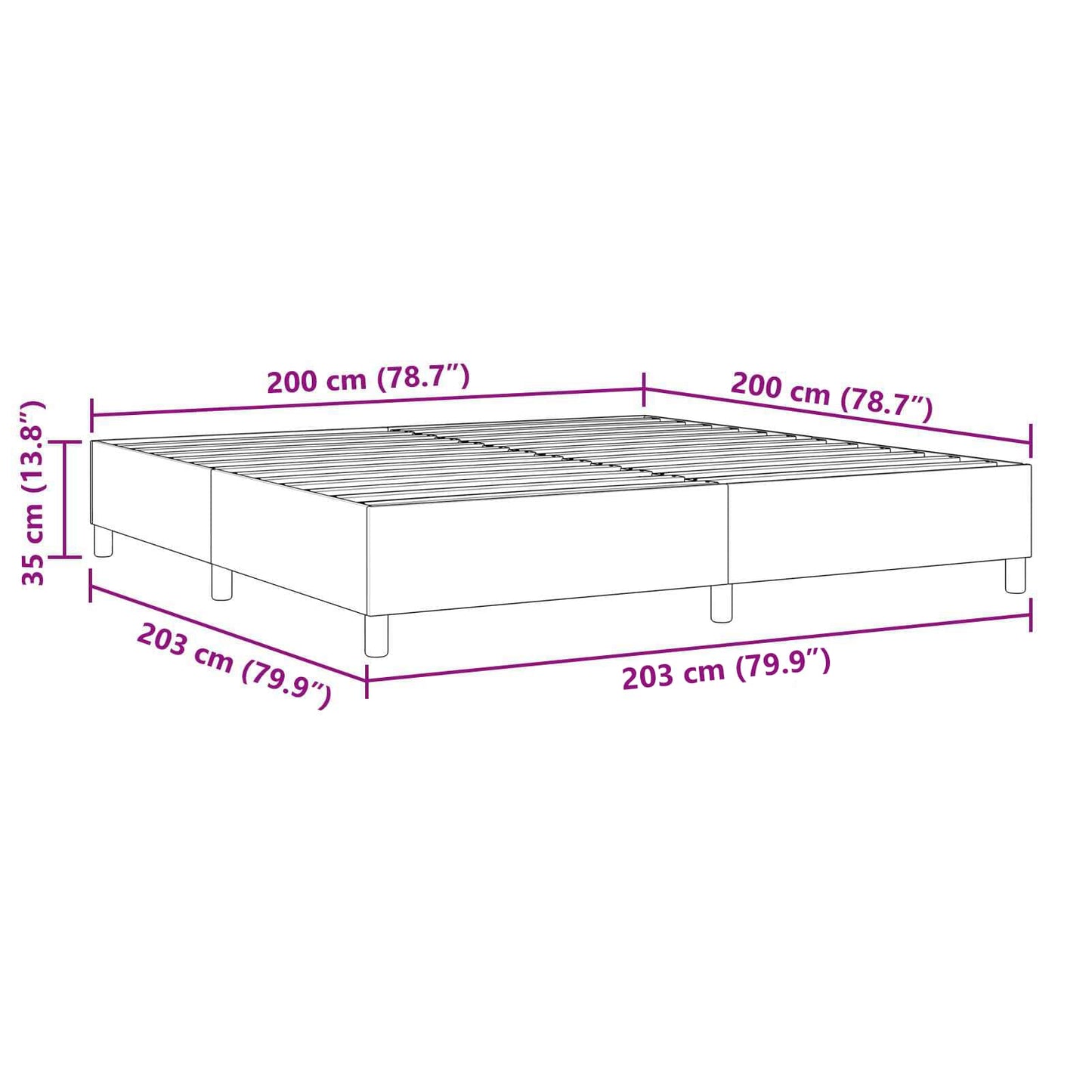 Platform bedframe Crème 200 x 200 cm Stof is nu te koop bij PeponiXL, paradijselijk wonen!