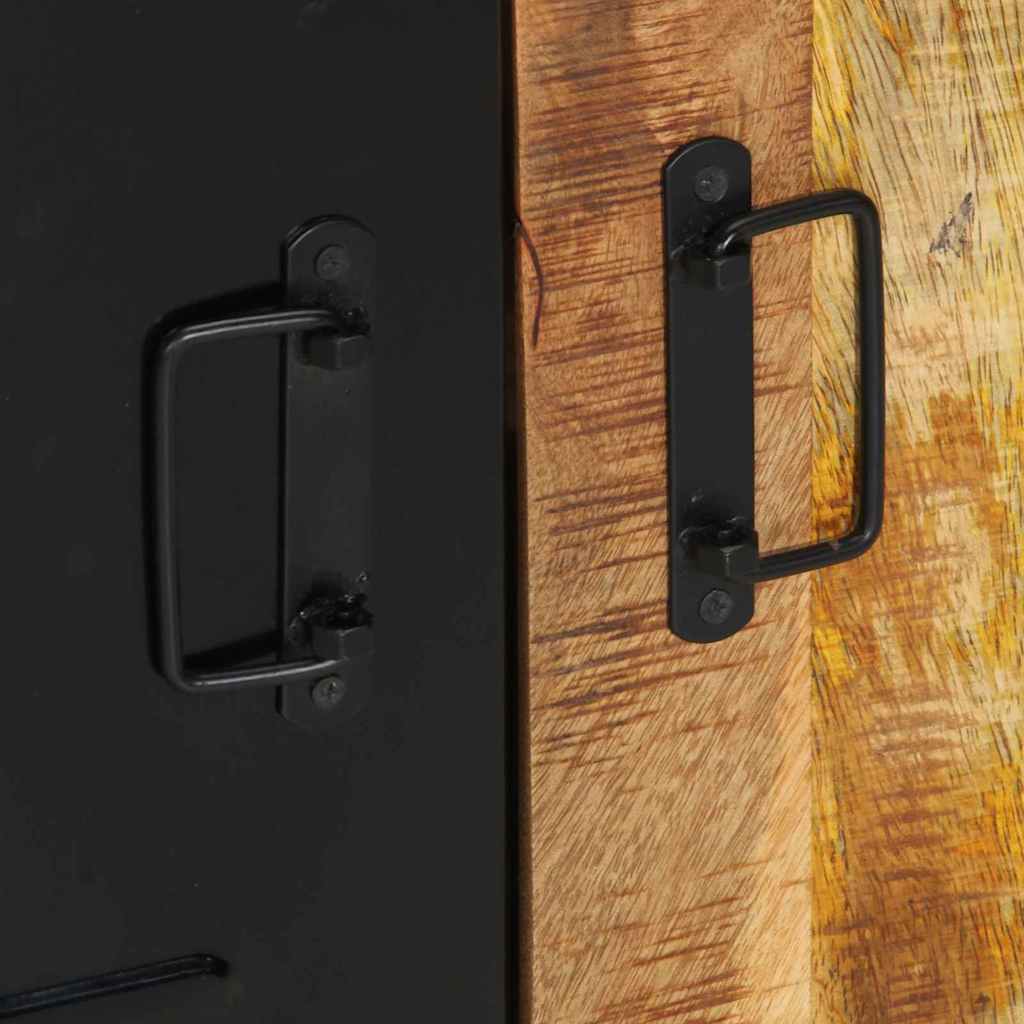 Badkamermeubelset 2 pcs Bruin en zwart Massief Mango Hout is nu te koop bij PeponiXL, paradijselijk wonen!