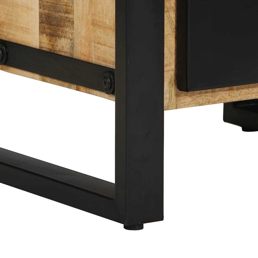 Badkamermeubelset 3 pcs Bruin en zwart Massief Mango Hout is nu te koop bij PeponiXL, paradijselijk wonen!