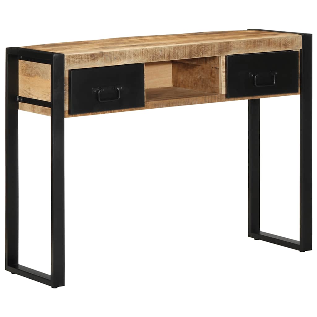 Wandtafel 100x35x75 cm massief ruw mangohout is nu te koop bij PeponiXL, paradijselijk wonen!