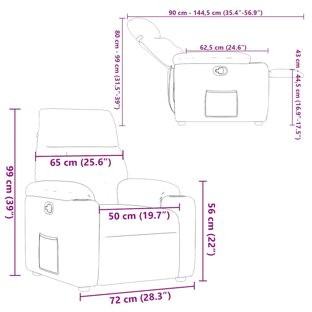 Fauteuil verstelbaar stof wolk grijs is nu te koop bij PeponiXL, paradijselijk wonen!