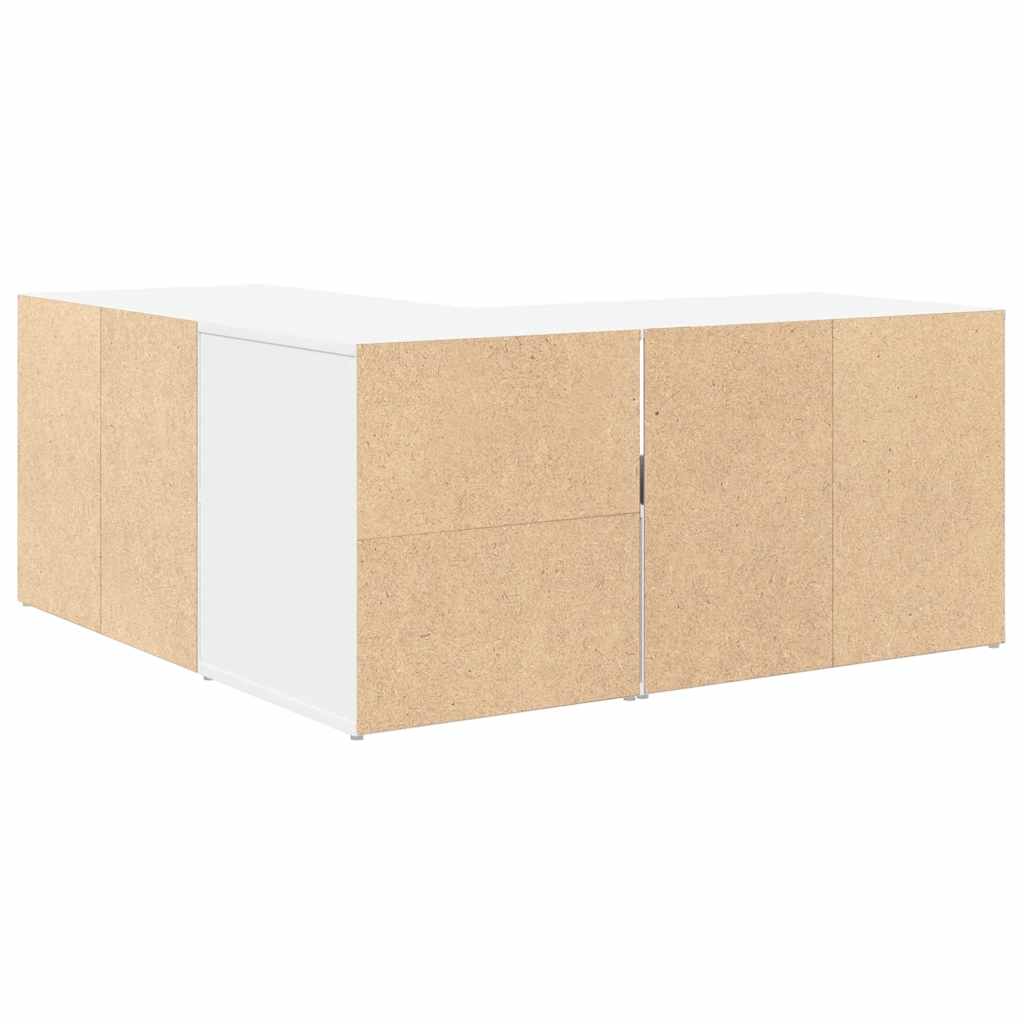 Hoekkast 160x40x45 cm bewerkt hout wit is nu te koop bij PeponiXL, paradijselijk wonen!
