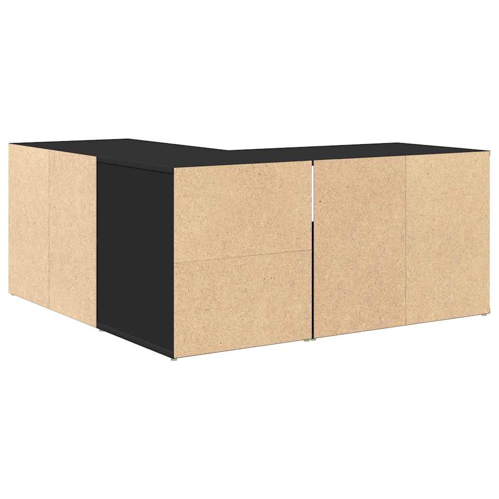 Hoekkast 160x40x45 cm bewerkt hout zwart is nu te koop bij PeponiXL, paradijselijk wonen!