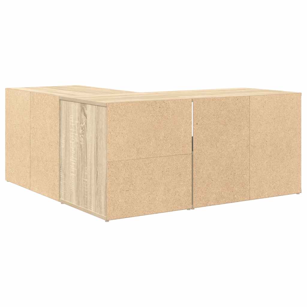 Hoekkast 160x40x45 cm bewerkt hout sonoma eikenkleurig is nu te koop bij PeponiXL, paradijselijk wonen!