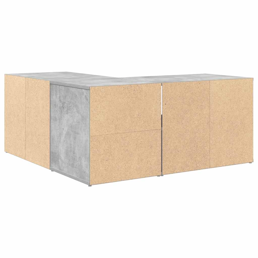 Hoekkast 160x40x45 cm bewerkt hout betongrijs is nu te koop bij PeponiXL, paradijselijk wonen!