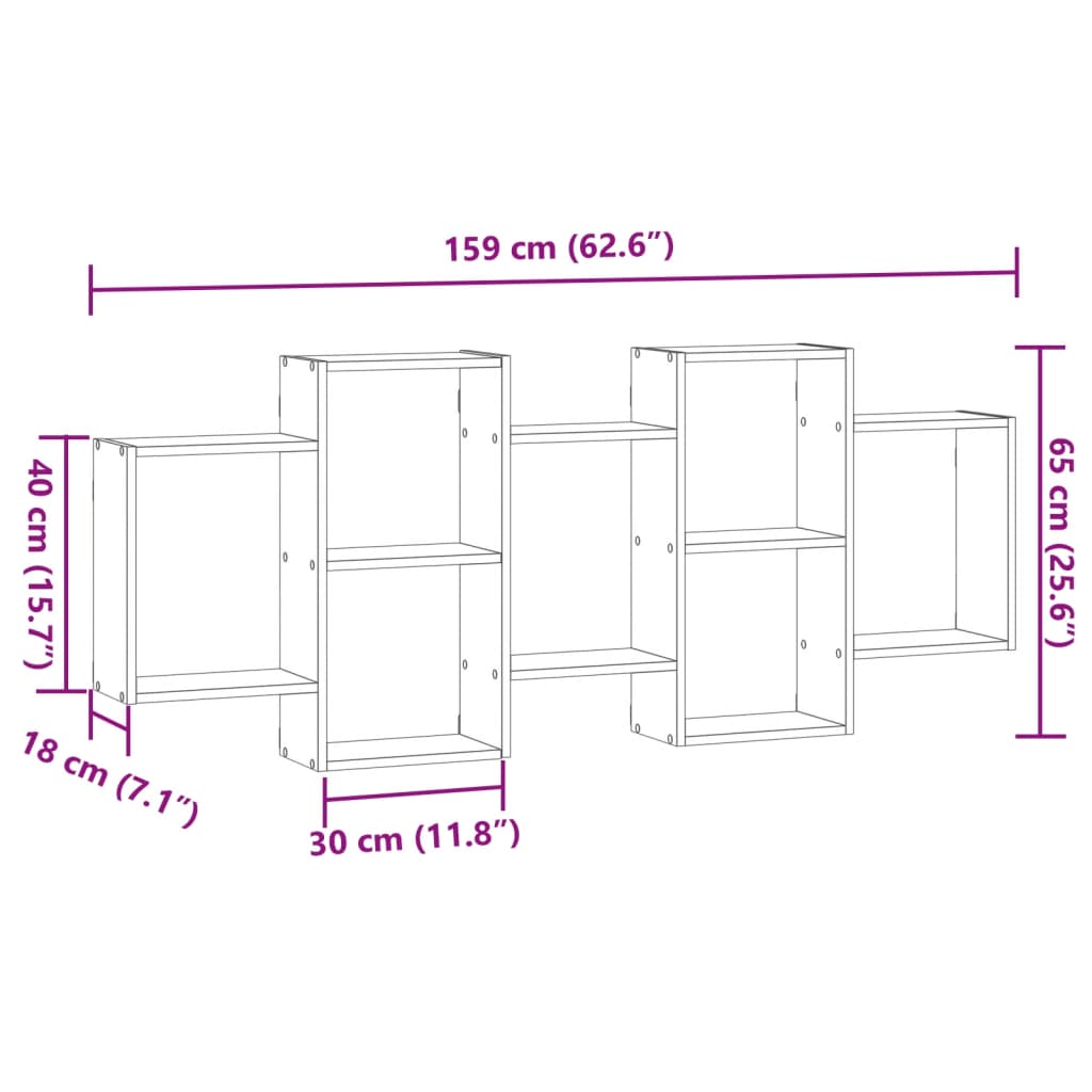 Wandschap 159x18x65 cm bewerkt hout wit is nu te koop bij PeponiXL, paradijselijk wonen!