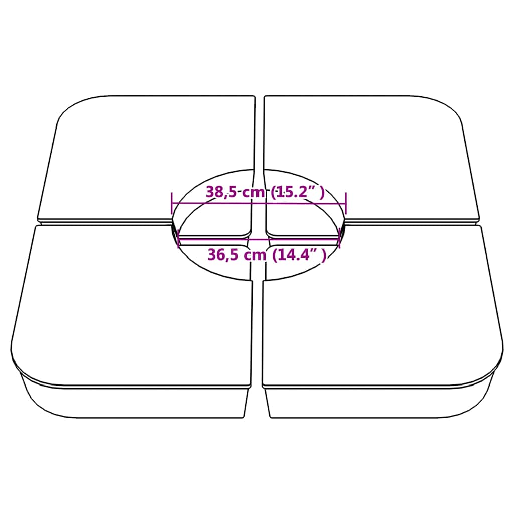 4-delige Set parasolvoeten voor kruisvoet parasol 100 kg PP is nu te koop bij PeponiXL, paradijselijk wonen!