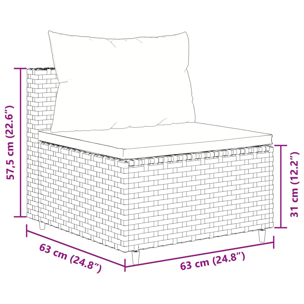 4-delige Loungeset met kussens poly rattan grijs is nu te koop bij PeponiXL, paradijselijk wonen!