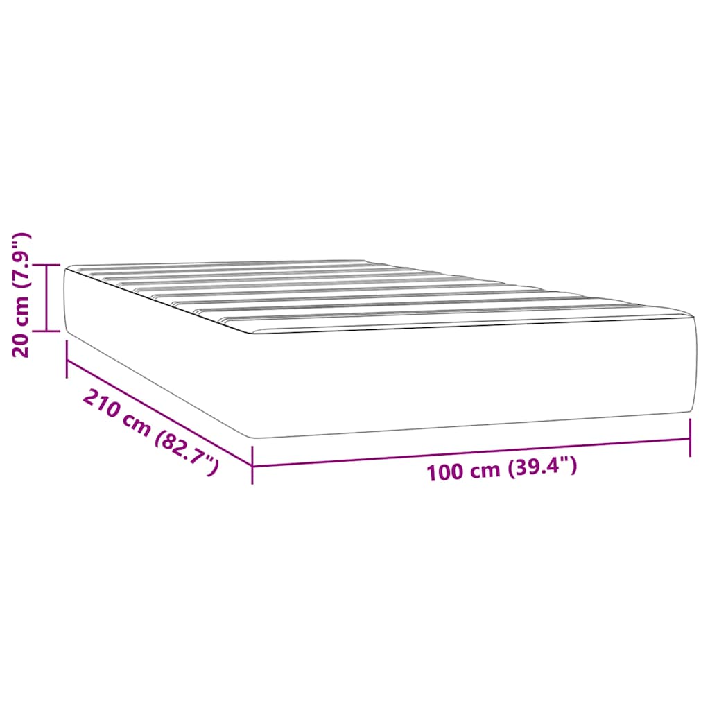 Pocketveringmatras medium 100x210x20 cm fluweel roze is nu te koop bij PeponiXL, paradijselijk wonen!