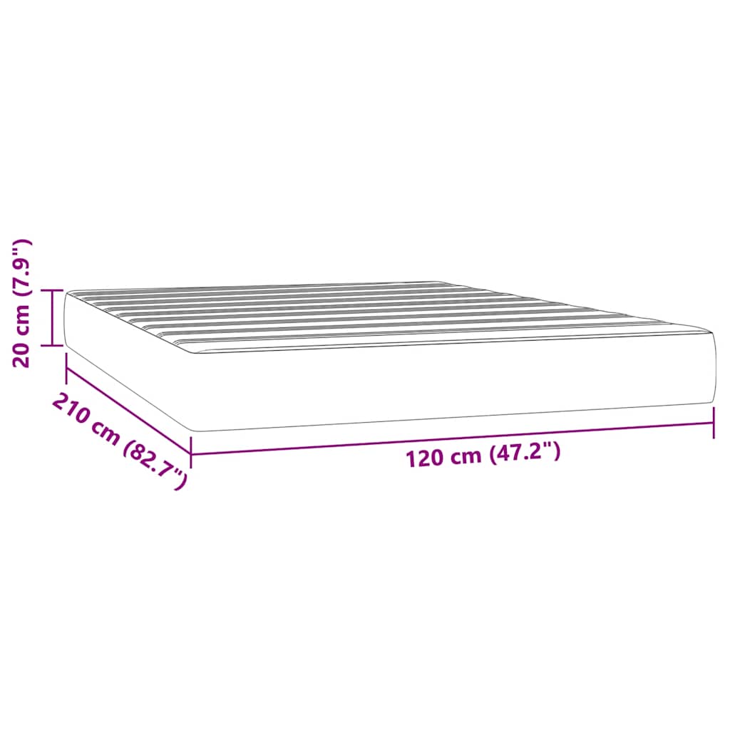 Pocketveringmatras medium 120x210x20 cm fluweel donkergrijs is nu te koop bij PeponiXL, paradijselijk wonen!
