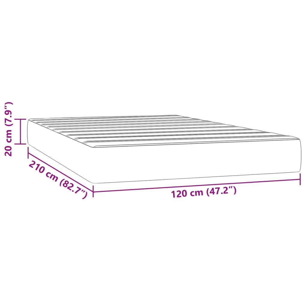 Pocketveringmatras medium 120x210x20 cm fluweel roze is nu te koop bij PeponiXL, paradijselijk wonen!