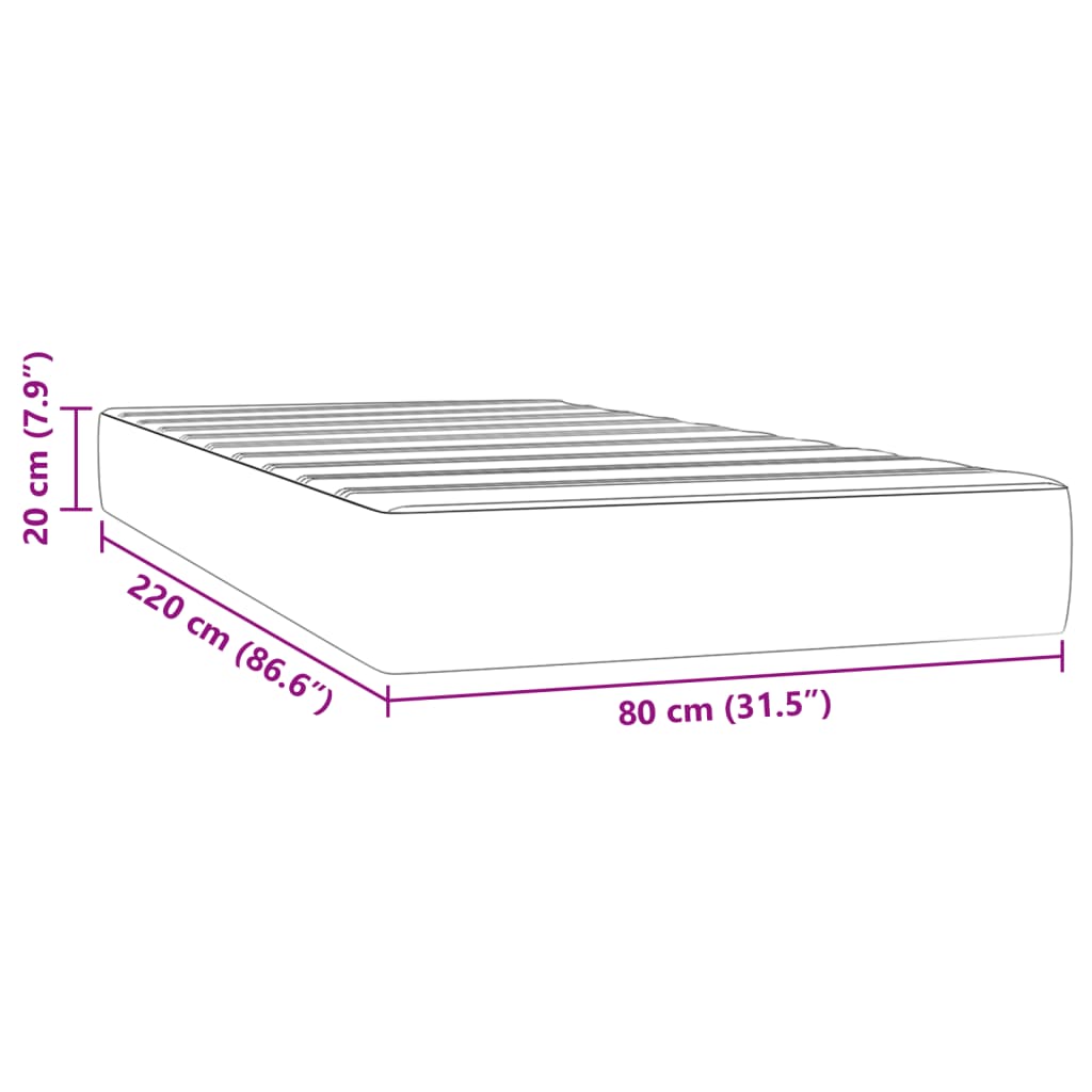 Pocketveringmatras medium 80x220x20 cm fluweel donkergroen is nu te koop bij PeponiXL, paradijselijk wonen!