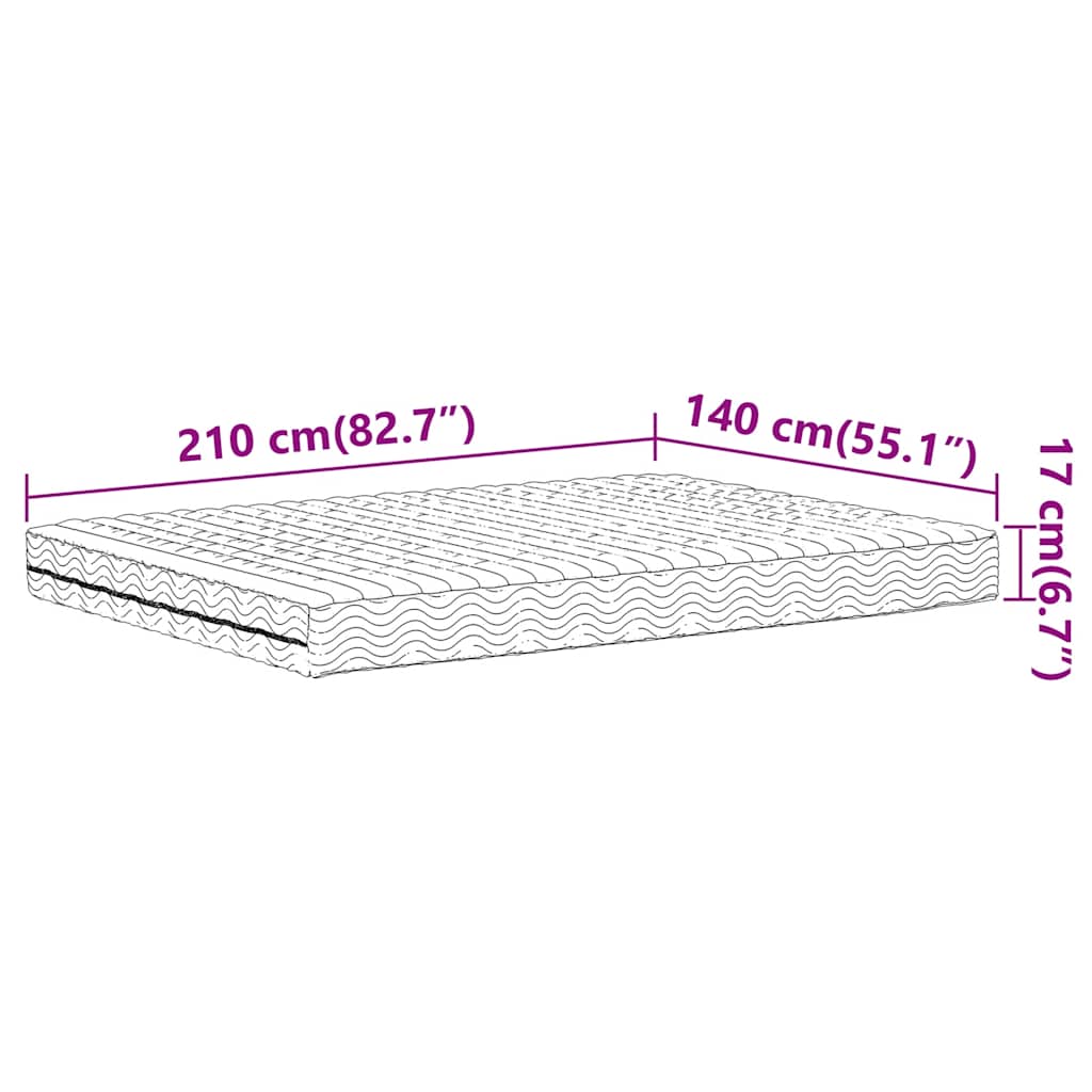 Schuimmatras hardheid H2 H3 140x210 cm wit is nu te koop bij PeponiXL, paradijselijk wonen!
