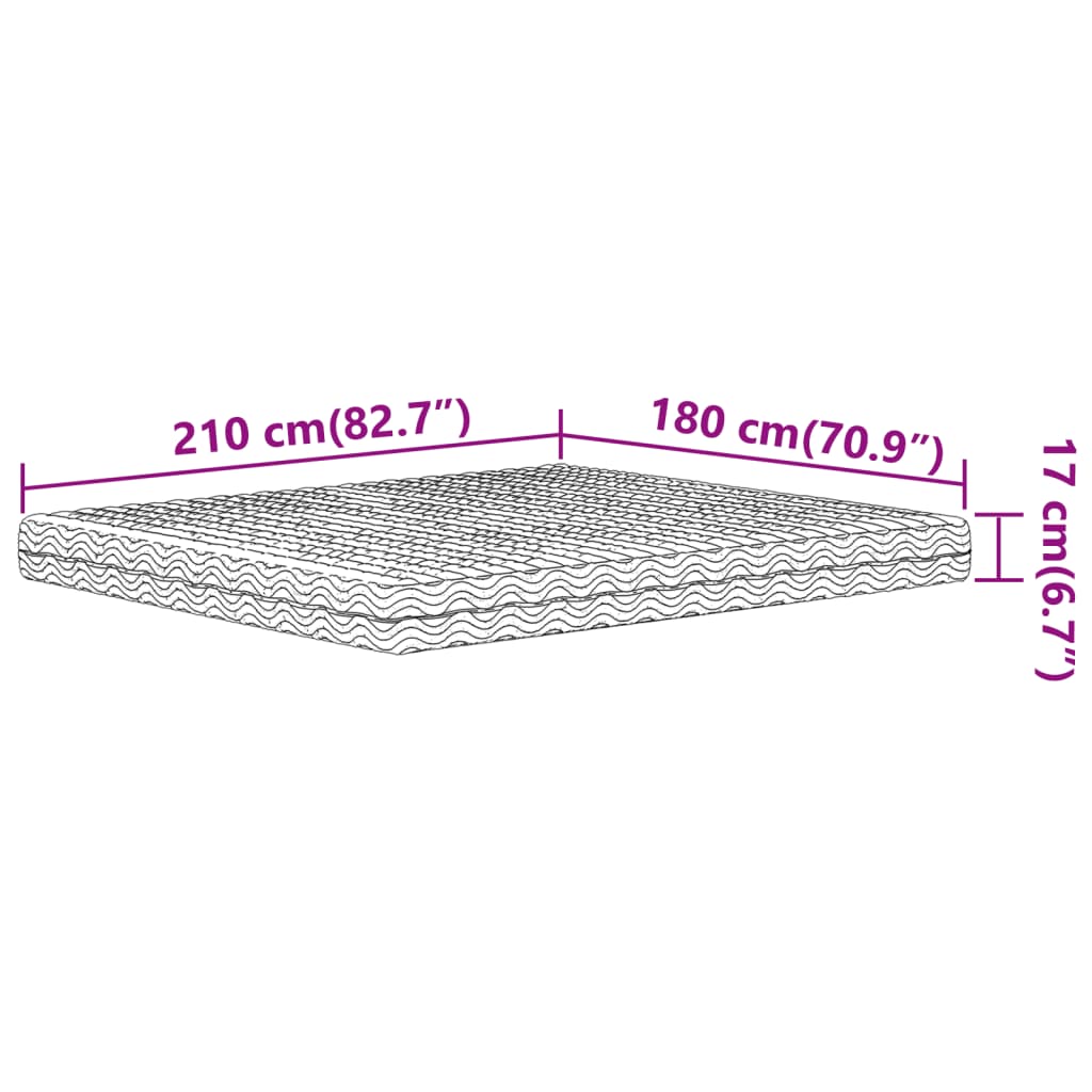 Schuimmatras hardheid H2 H3 180x210 cm wit is nu te koop bij PeponiXL, paradijselijk wonen!