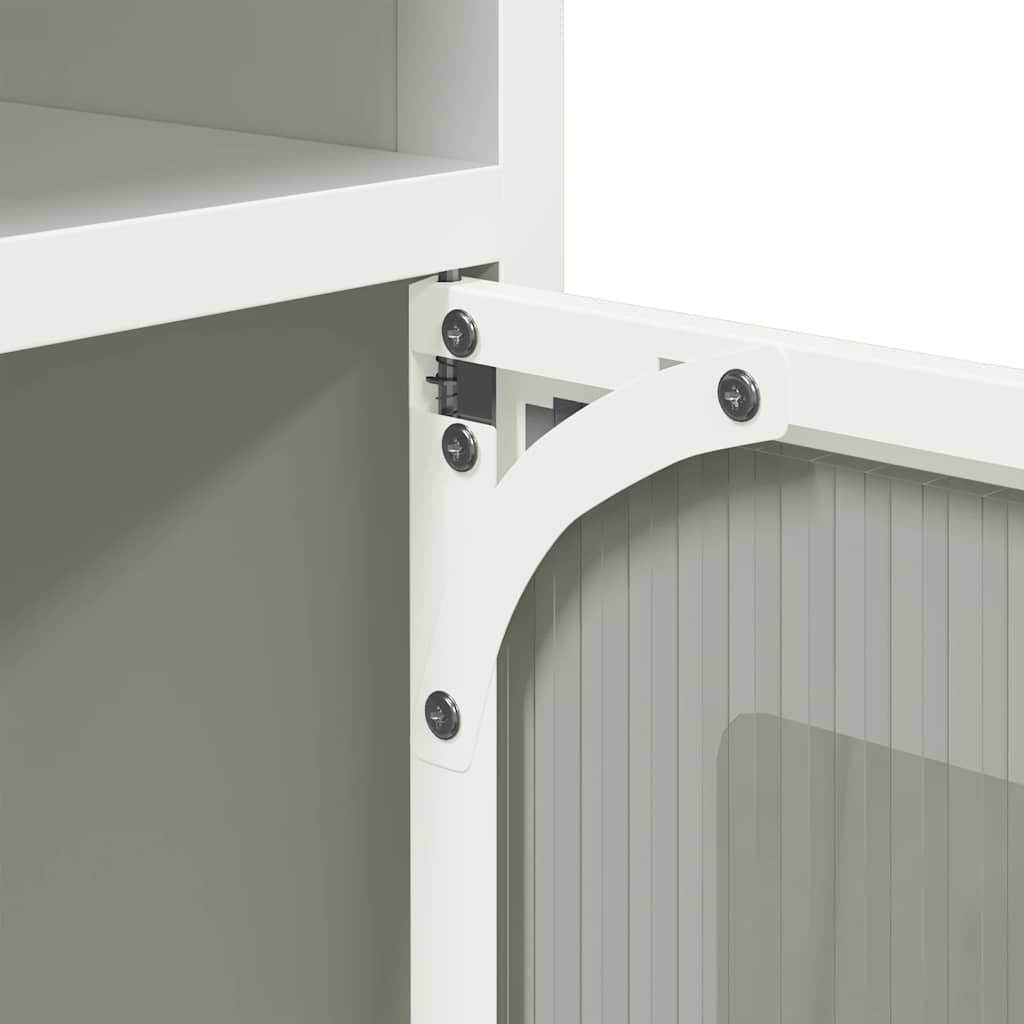 Dressoir 100,5x39x107 cm koudgewalst staal wit is nu te koop bij PeponiXL, paradijselijk wonen!