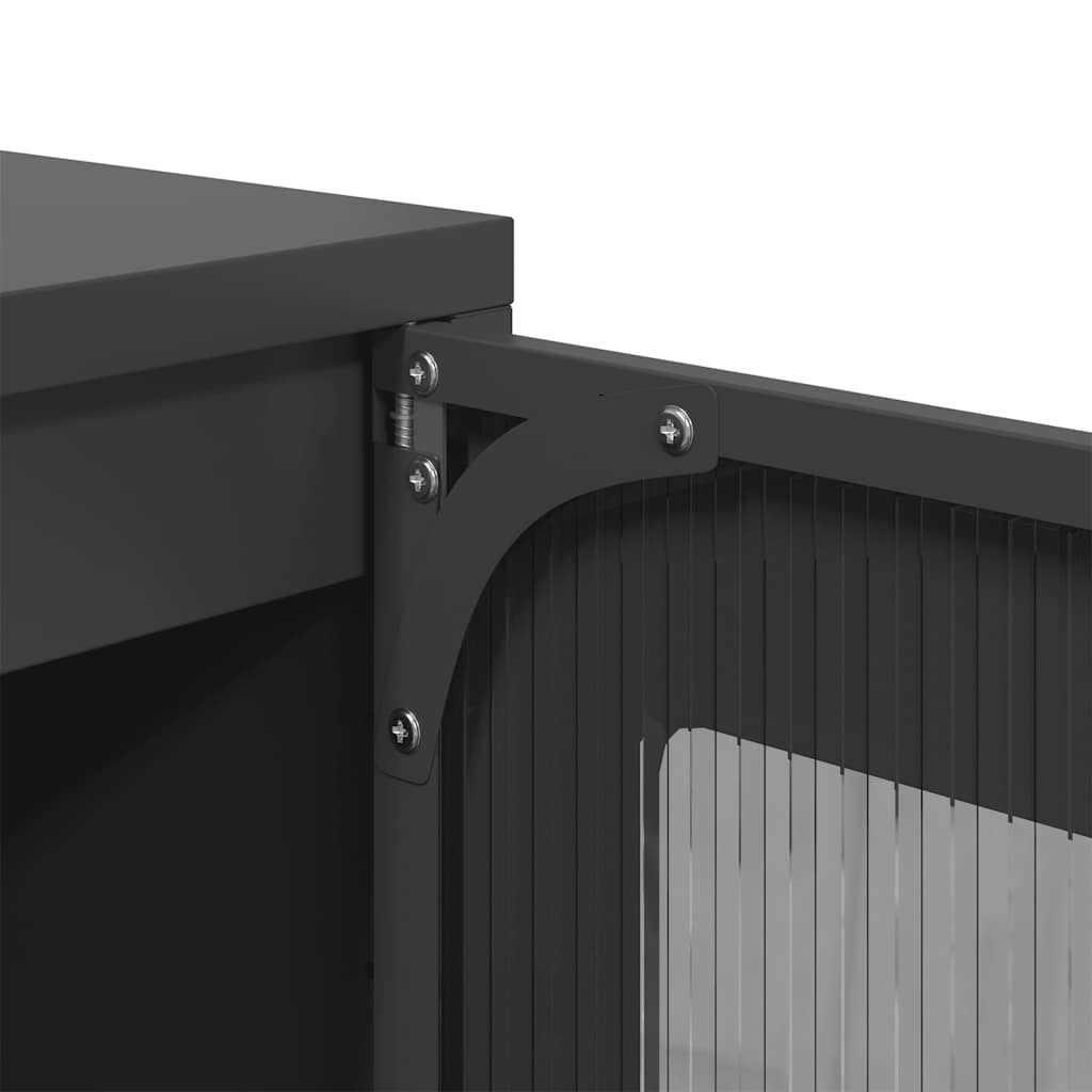 Dressoir 100,5x39x107 cm koudgewalst staal zwart is nu te koop bij PeponiXL, paradijselijk wonen!