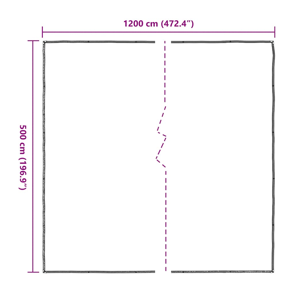 Doorzichtig zeildoek met zeilringen 5x12 m polyethyleen is nu te koop bij PeponiXL, paradijselijk wonen!