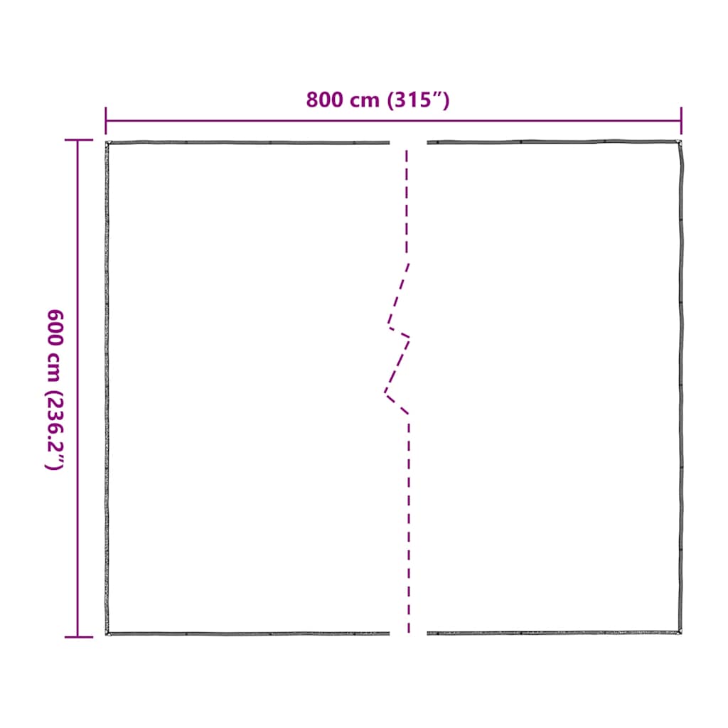 Doorzichtig zeildoek met zeilringen 6x8 m polyethyleen is nu te koop bij PeponiXL, paradijselijk wonen!