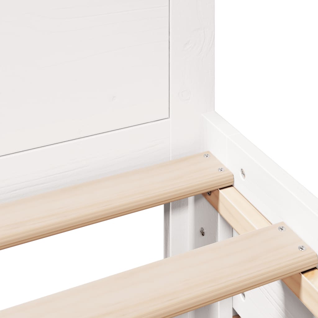 Bedframe zonder matras met hoofdbord grenenhout wit 90x200 cm is nu te koop bij PeponiXL, paradijselijk wonen!