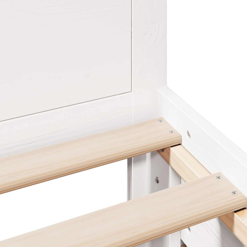 Bedframe met hoofdbord zonder matras grenenhout wit 75x190 cm is nu te koop bij PeponiXL, paradijselijk wonen!