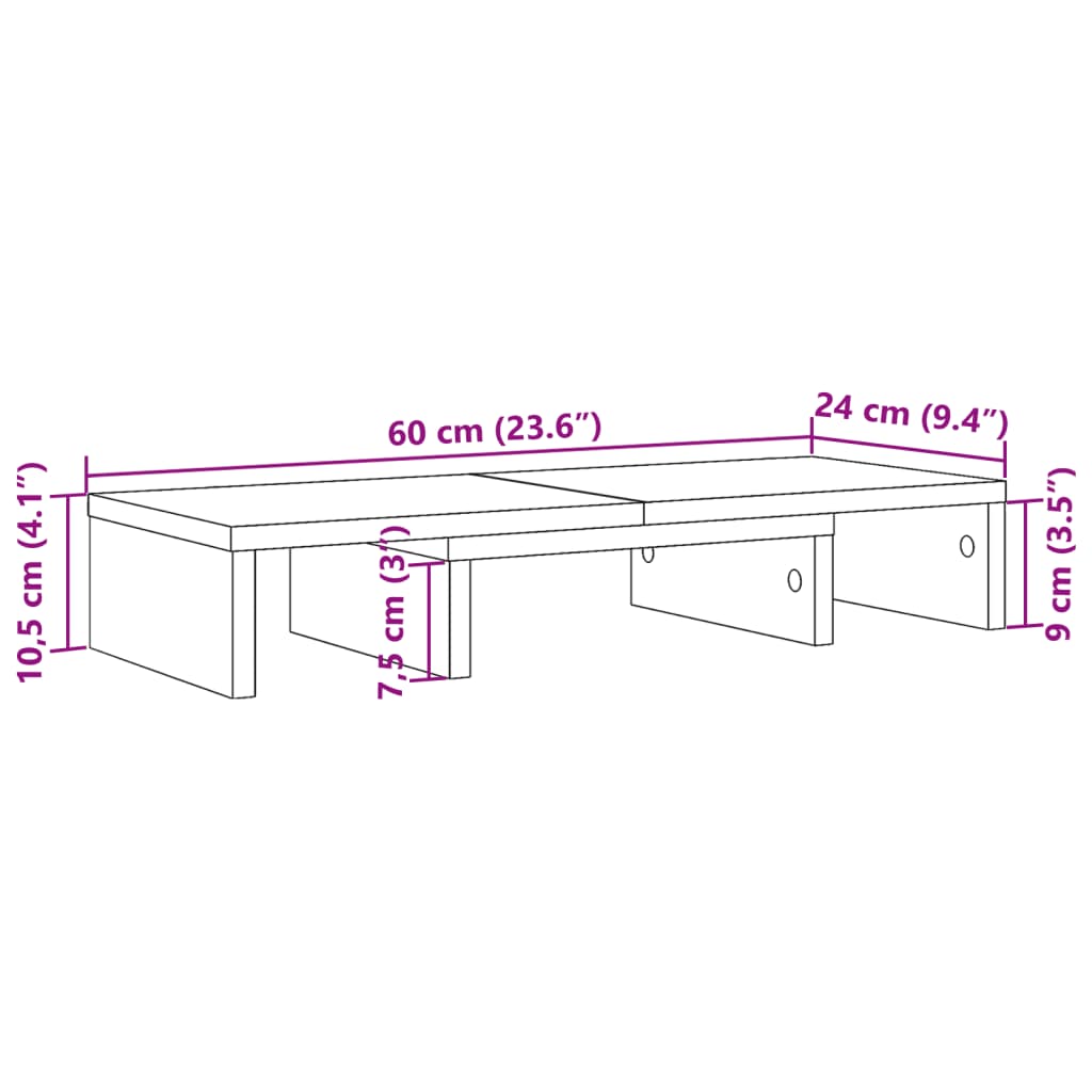 Monitorstandaard verstelbaar 60x24x10,5 cm hout sonoma eiken is nu te koop bij PeponiXL, paradijselijk wonen!