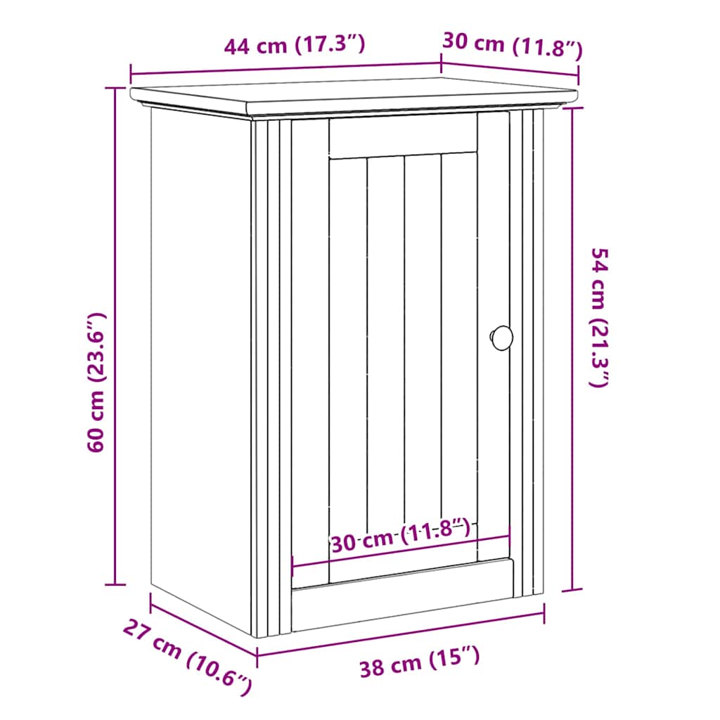 Badkamerwandkast BODO 44x30x60 cm wit is nu te koop bij PeponiXL, paradijselijk wonen!