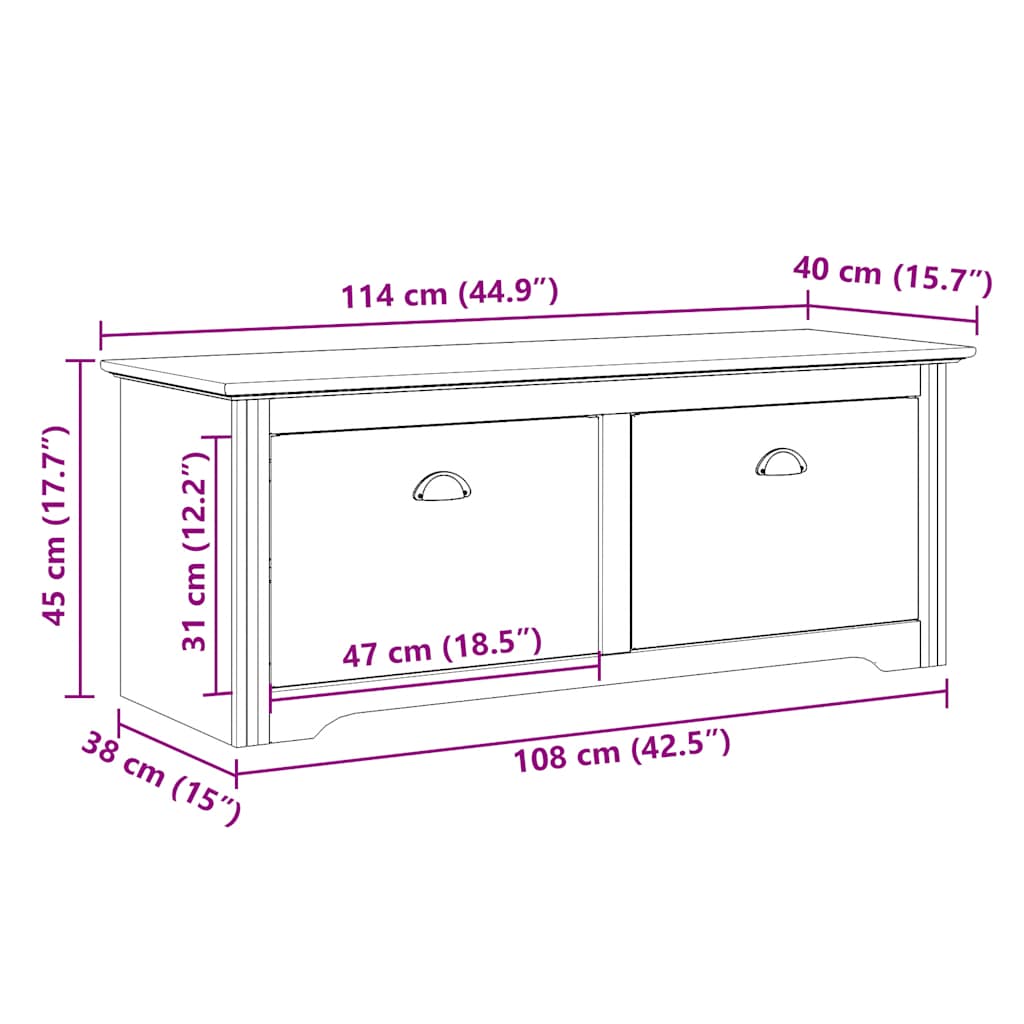 Gangbank BODO 114x40x45 cm wit is nu te koop bij PeponiXL, paradijselijk wonen!