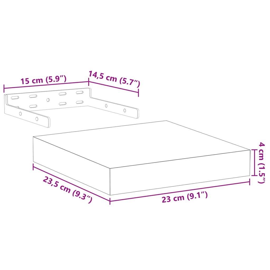Wandschapppen 2 st 23x23,5x4 cm bewerkt hout is nu te koop bij PeponiXL, paradijselijk wonen!