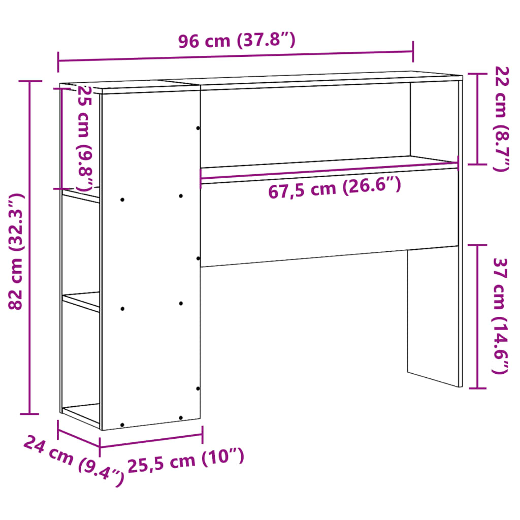 Hoofdbord met opbergruimte 90 cm massief grenenhout is nu te koop bij PeponiXL, paradijselijk wonen!