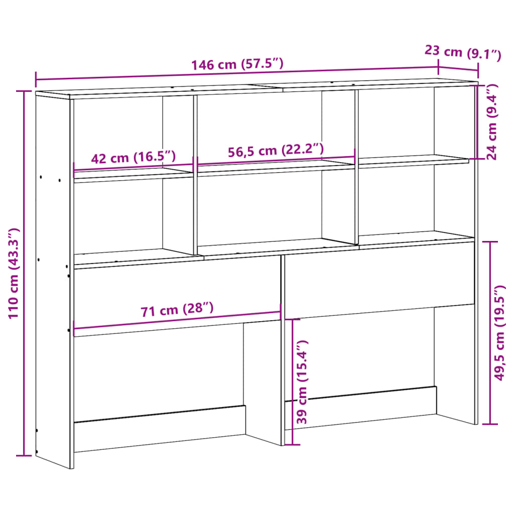 Hoofdbord met opbergruimte 140 cm massief grenenhout wit is nu te koop bij PeponiXL, paradijselijk wonen!