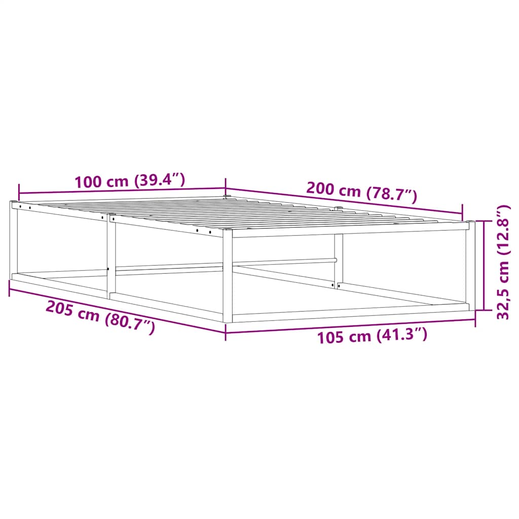 Bedframe zonder matras 100x200 cm wit is nu te koop bij PeponiXL, paradijselijk wonen!