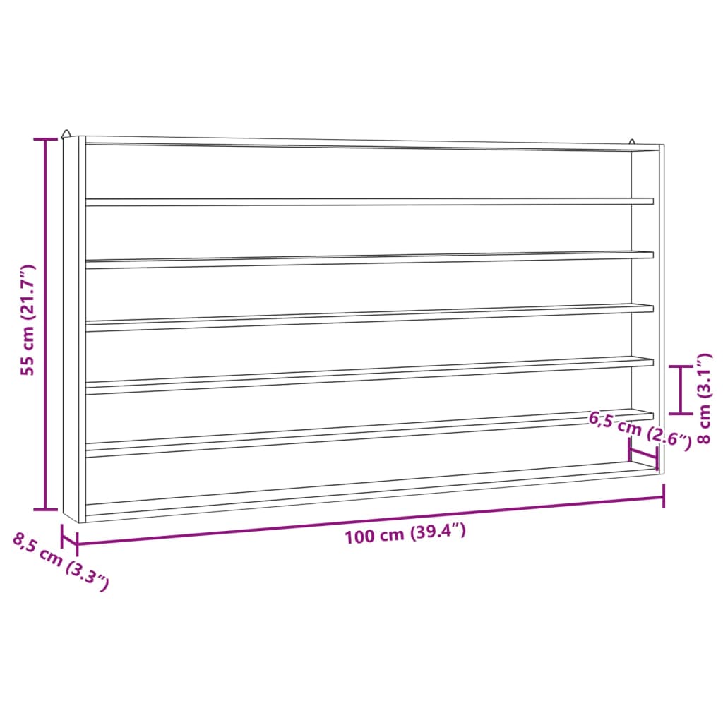 Houten verzamelvitrine met 6 planken 100x9x55 cm is nu te koop bij PeponiXL, paradijselijk wonen!