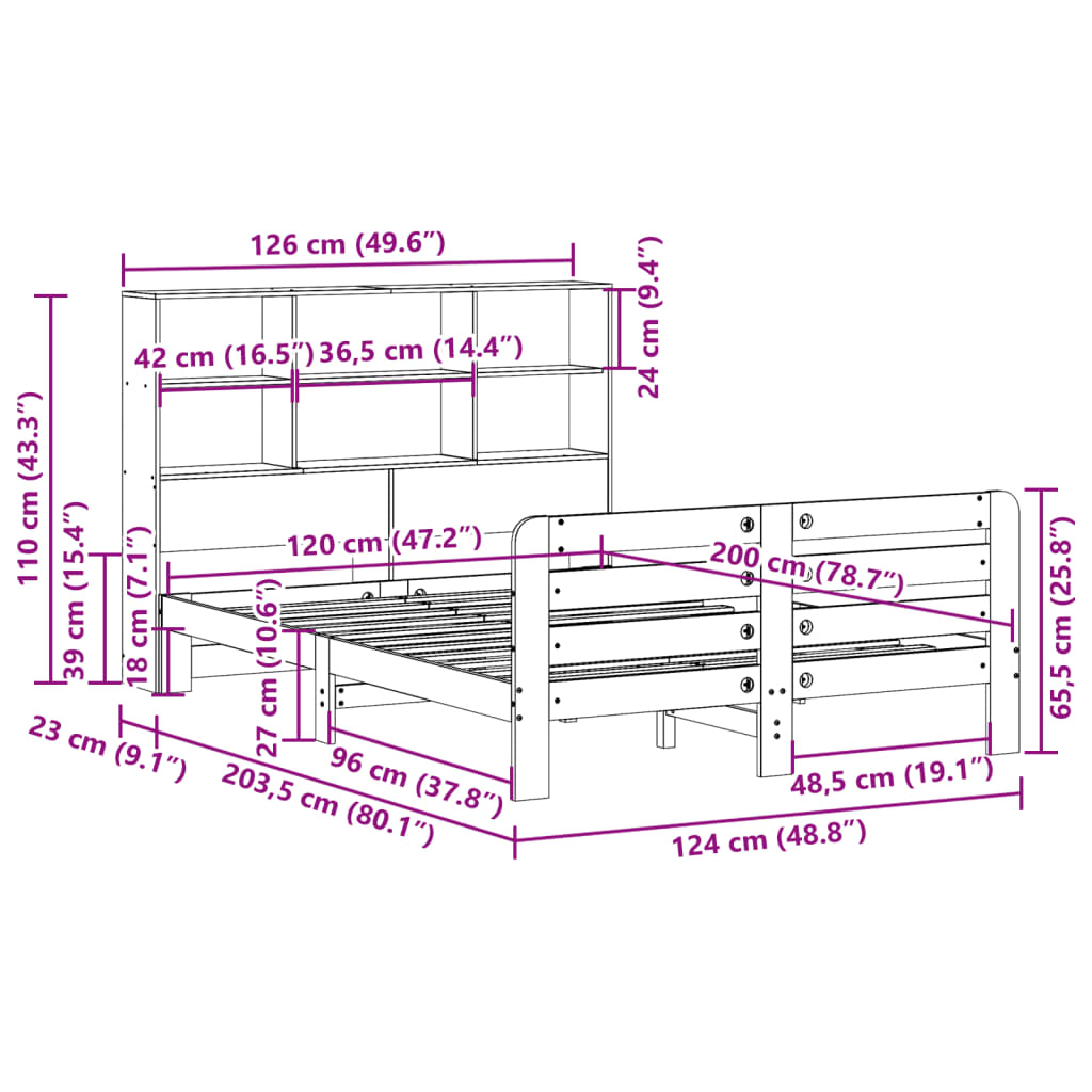 Bedframe zonder matras massief grenenhout wasbruin 120x200 cm is nu te koop bij PeponiXL, paradijselijk wonen!