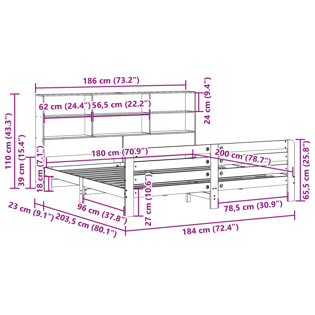 Bedframe zonder matras massief grenenhout wasbruin 180x200 cm is nu te koop bij PeponiXL, paradijselijk wonen!