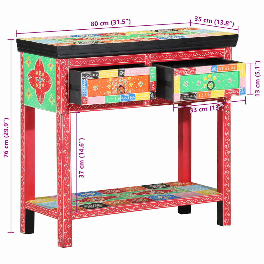 Wandtafel met lade met opslag Multikleur 80 x 35 x 76 cm is nu te koop bij PeponiXL, paradijselijk wonen!