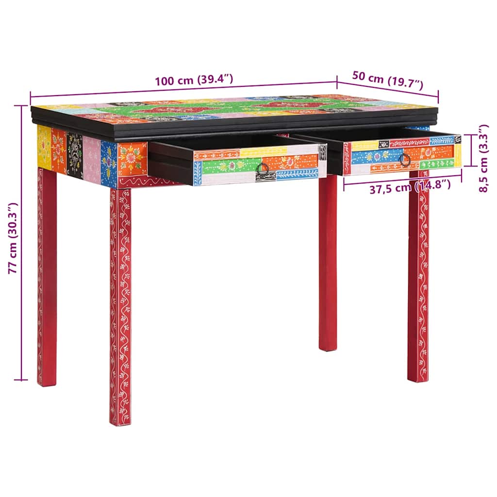 Schrijfbureau met lade met opslag Multikleur 100 x 50 x 77 cm is nu te koop bij PeponiXL, paradijselijk wonen!