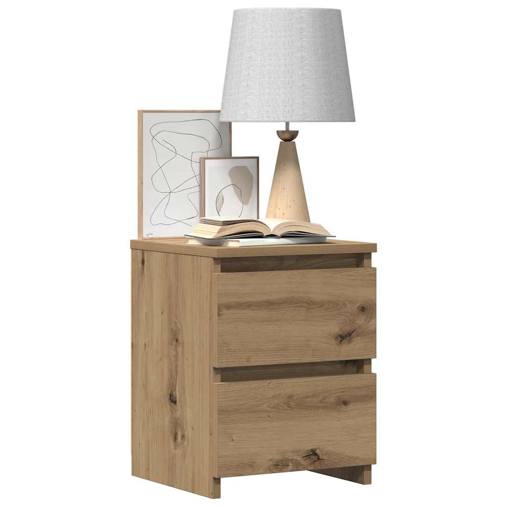 Nachtkastje 30x30x40 cm bewerkt hout artisanaal eikenkleurig is nu te koop bij PeponiXL, paradijselijk wonen!