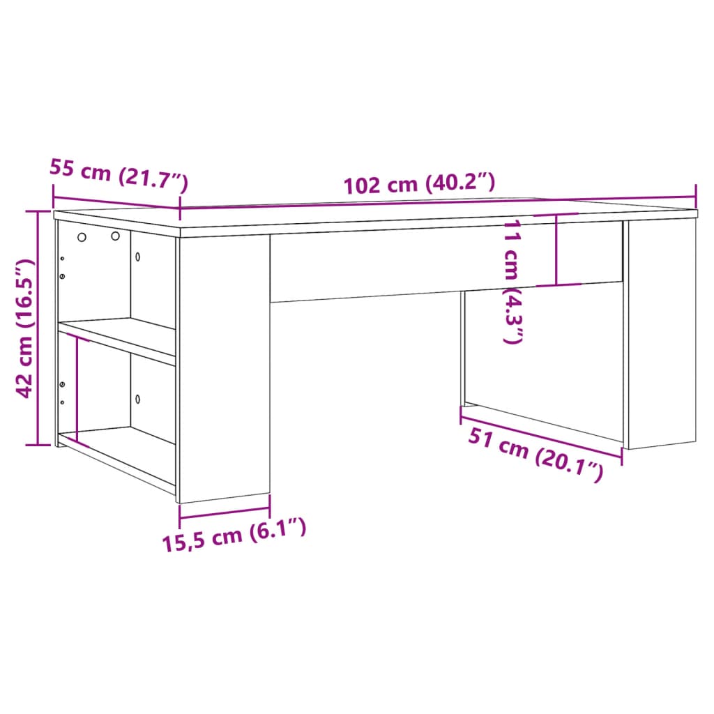 Salontafel 102x55x42 cm bewerkt hout oud houtkleurig is nu te koop bij PeponiXL, paradijselijk wonen!
